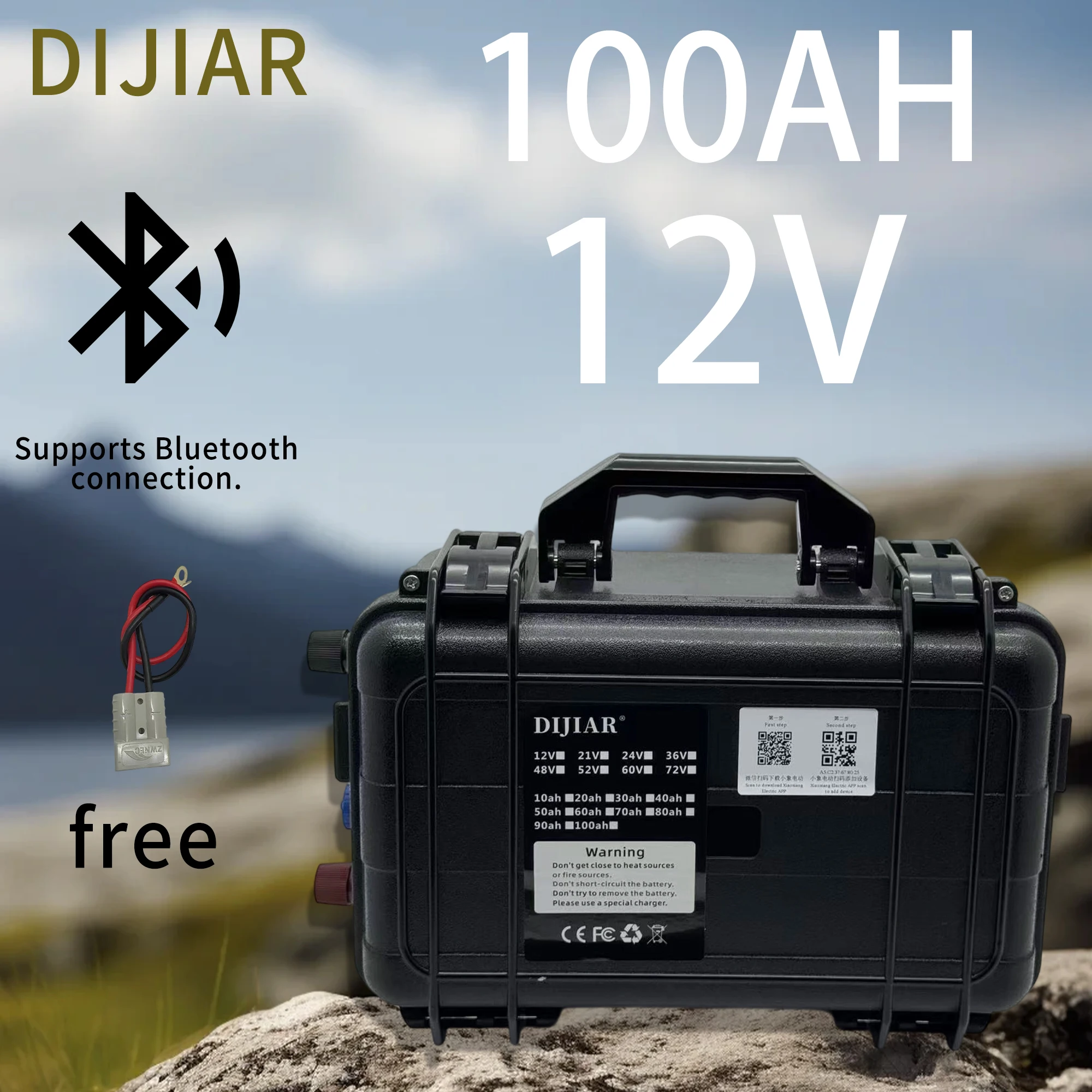 LiFePO4Battery 12V-100AH with Bluetooth board, air transportation, built-in BMS100AH, power display, 6000 cycle life
LiFePO4Battery 12V-100AH with Bluetooth board, air transportation, built-in BMS100AH, power display, 6000 cycle life