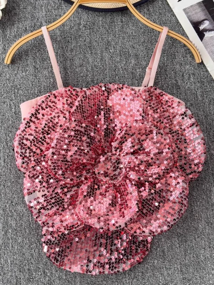 Fashion Y2k Sequin Camisole Vest 2025 Summer New High Quality 3D Big Flower Sling Show Party Nightclub Sleeveless Crop Top Women
Fashion Y2k Sequin Camisole Vest 2025 Summer New High Quality 3D Big Flower Sling Show Party Nightclub Sleeveless Crop Top Women