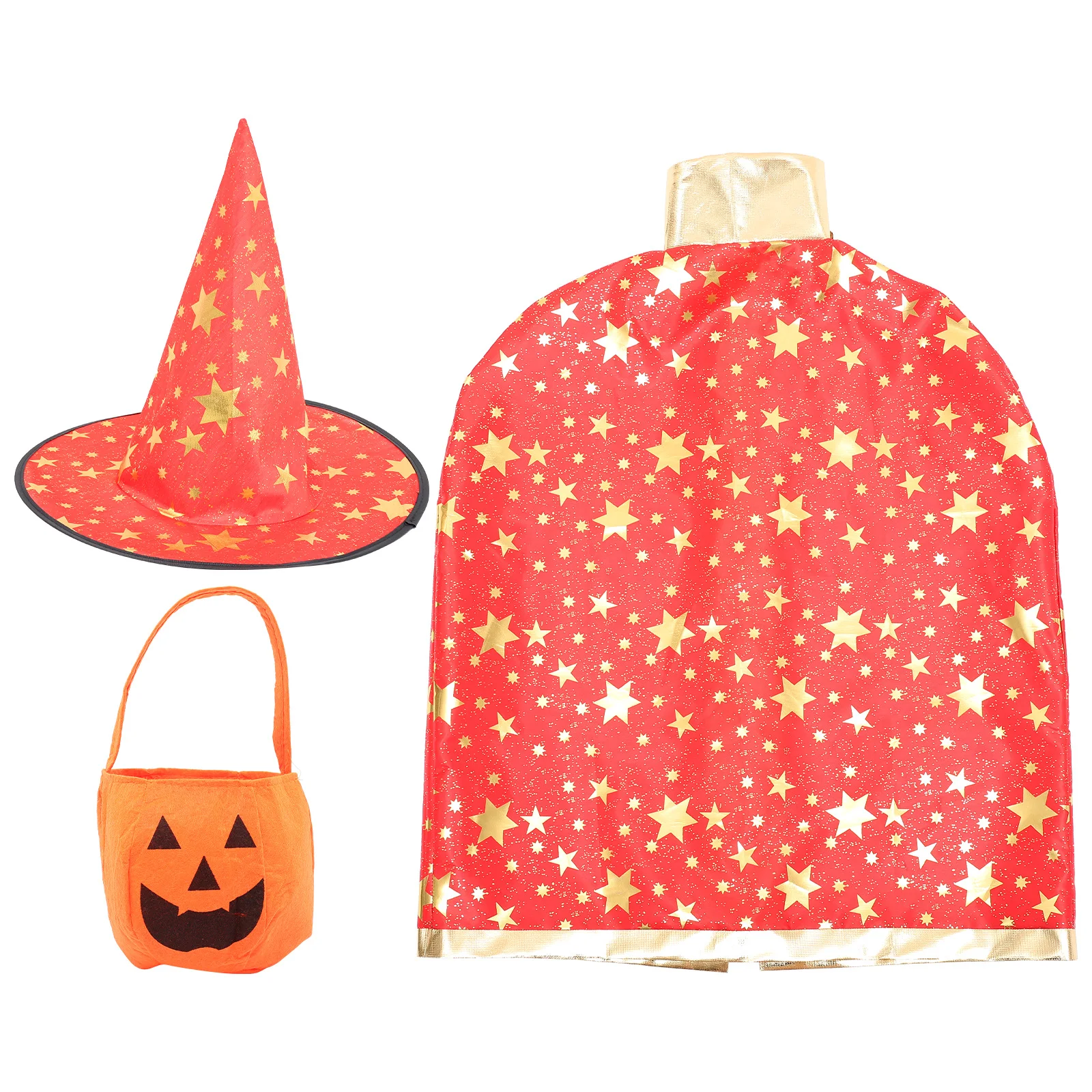 Star Cloak Set Kids Non-woven Fabric Pumpkin Hat Cape Costume Halloween Props Wizard Hat Cosplay Kid Tool Set Bright Color
Star Cloak Set Kids Non-woven Fabric Pumpkin Hat Cape Costume Halloween Props Wizard Hat Cosplay Kid Tool Set Bright Color