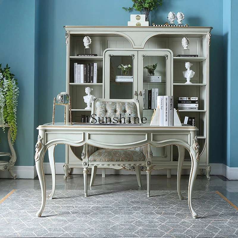 French light luxury study all solid wood calligraphy/computer/boss desk EF3
French light luxury study all solid wood calligraphy/computer/boss desk EF3