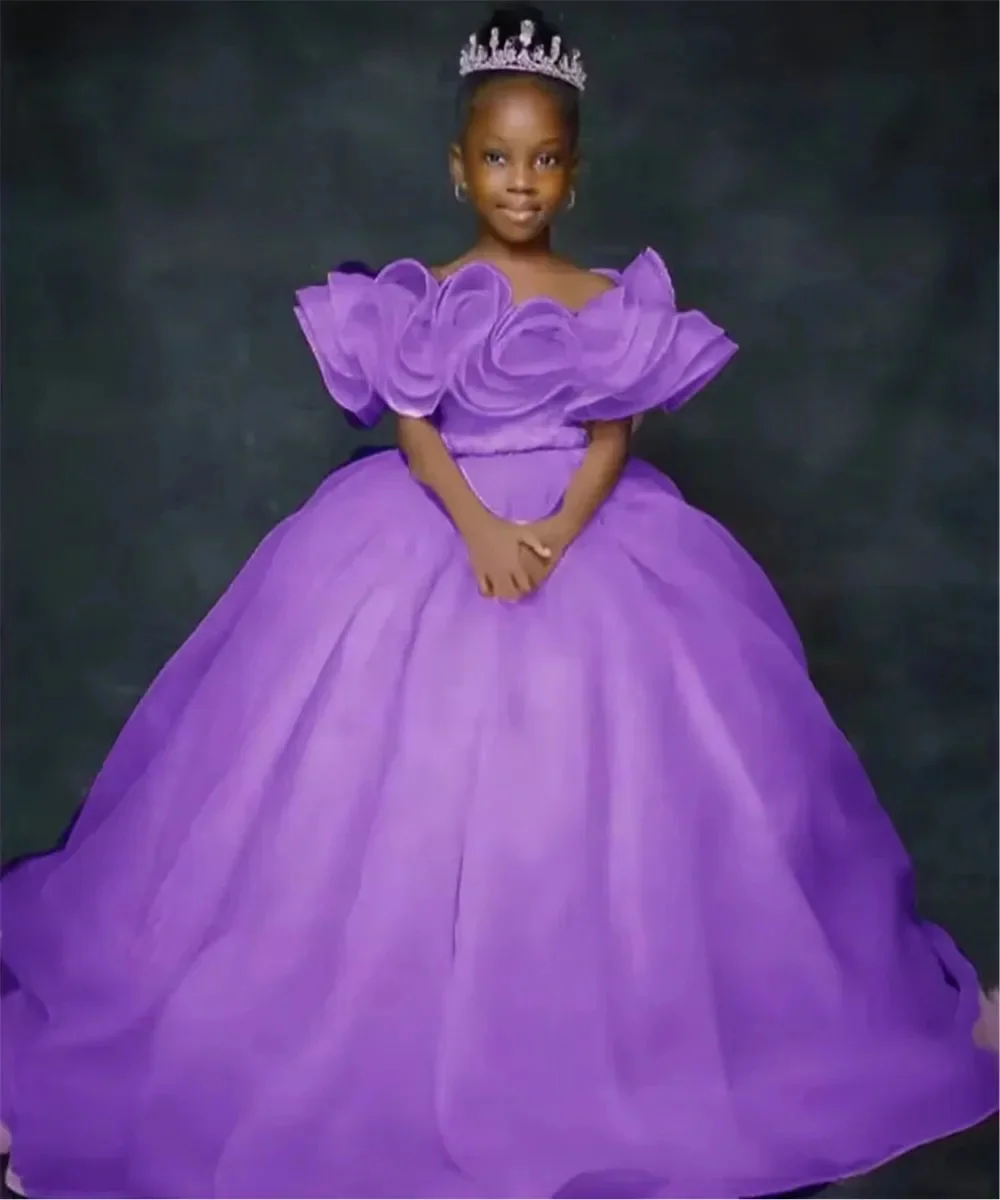 Customized Purple Flower Girl Dresses For Wedding Tulle Floor Length Ruffles Gorgeous Kids Quinceanera First Communion Ball Gown
Customized Purple Flower Girl Dresses For Wedding Tulle Floor Length Ruffles Gorgeous Kids Quinceanera First Communion Ball Gown