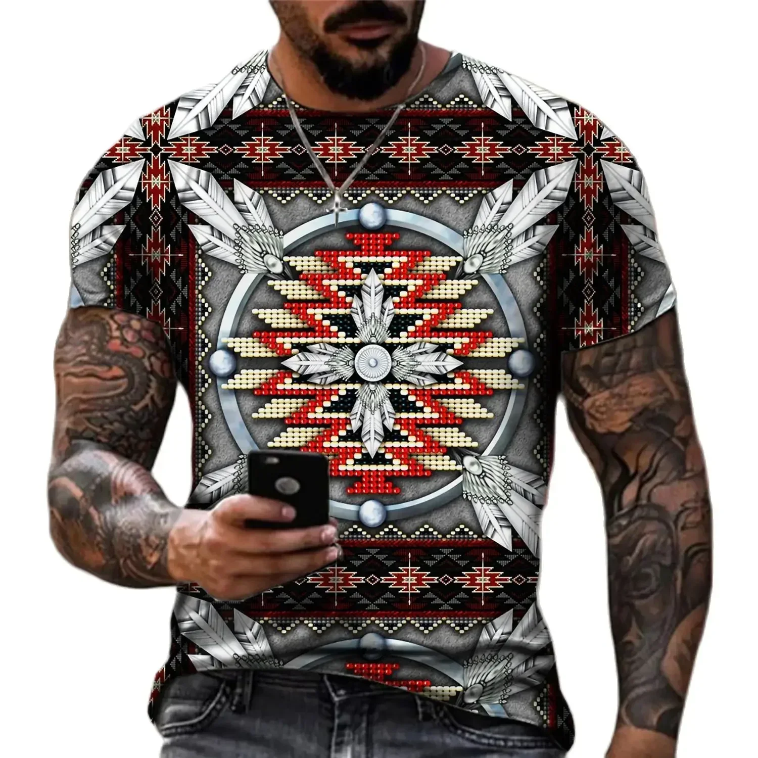 Vintage Indian 3d Printed Men's T Shirts Harajuku Fashion O-neck Short Sleeve Oversized Top Male Tee T Shirt For Men Clothing
Vintage Indian 3d Printed Men's T Shirts Harajuku Fashion O-neck Short Sleeve Oversized Top Male Tee T Shirt For Men Clothing