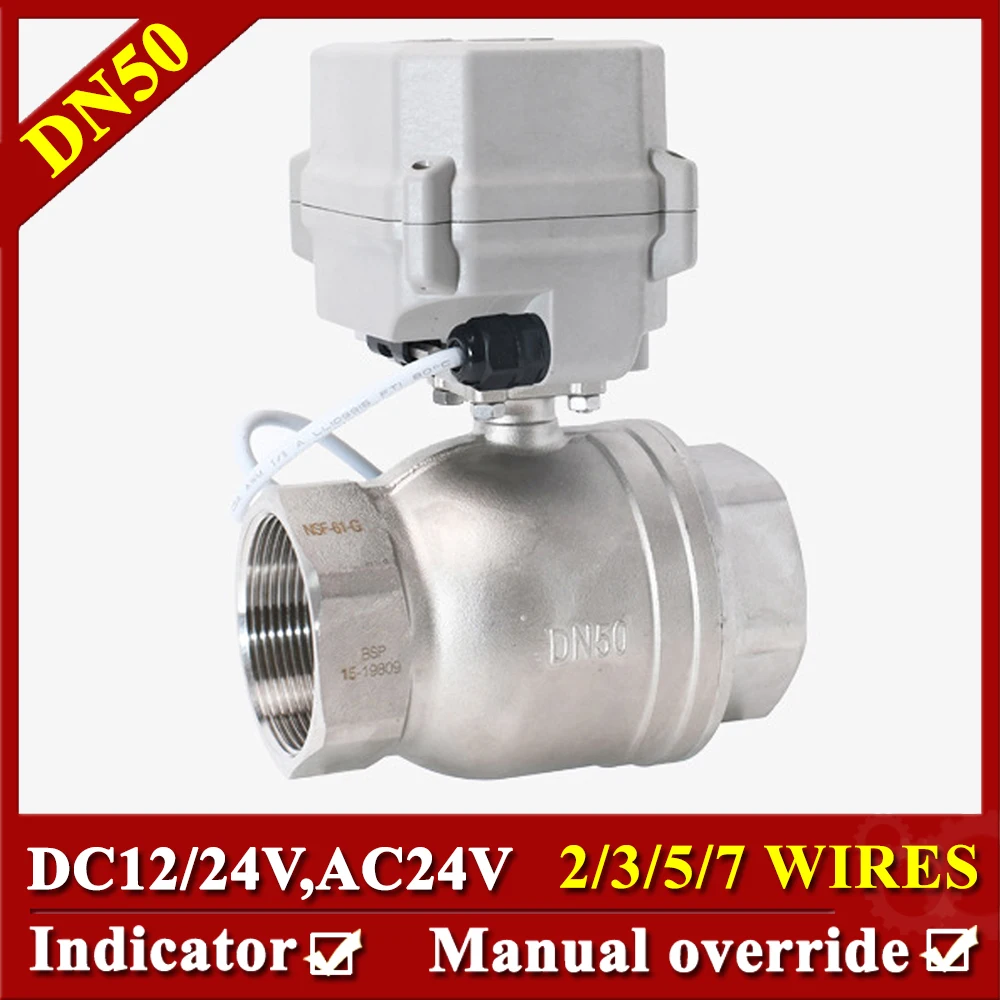 DN50 Electric Shut off Ball Valve 2" Automate Valve Power Fail Return with Position Signal Feedback SS304/316 for water oil gas
DN50 Electric Shut off Ball Valve 2" Automate Valve Power Fail Return with Position Signal Feedback SS304/316 for water oil gas