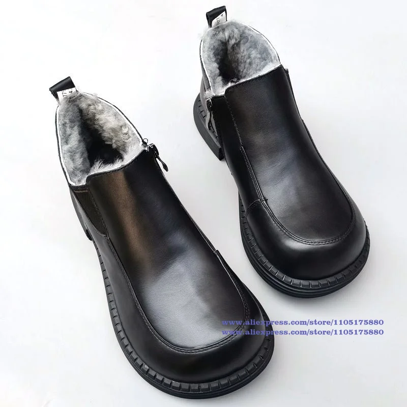 Black Leather Side Zipper Men's Boots Round Toe Solid Color Ankle Booties Designer Men's Shoes Anti-Cold Men Shoes Botas Mujer
Black Leather Side Zipper Men's Boots Round Toe Solid Color Ankle Booties Designer Men's Shoes Anti-Cold Men Shoes Botas Mujer
