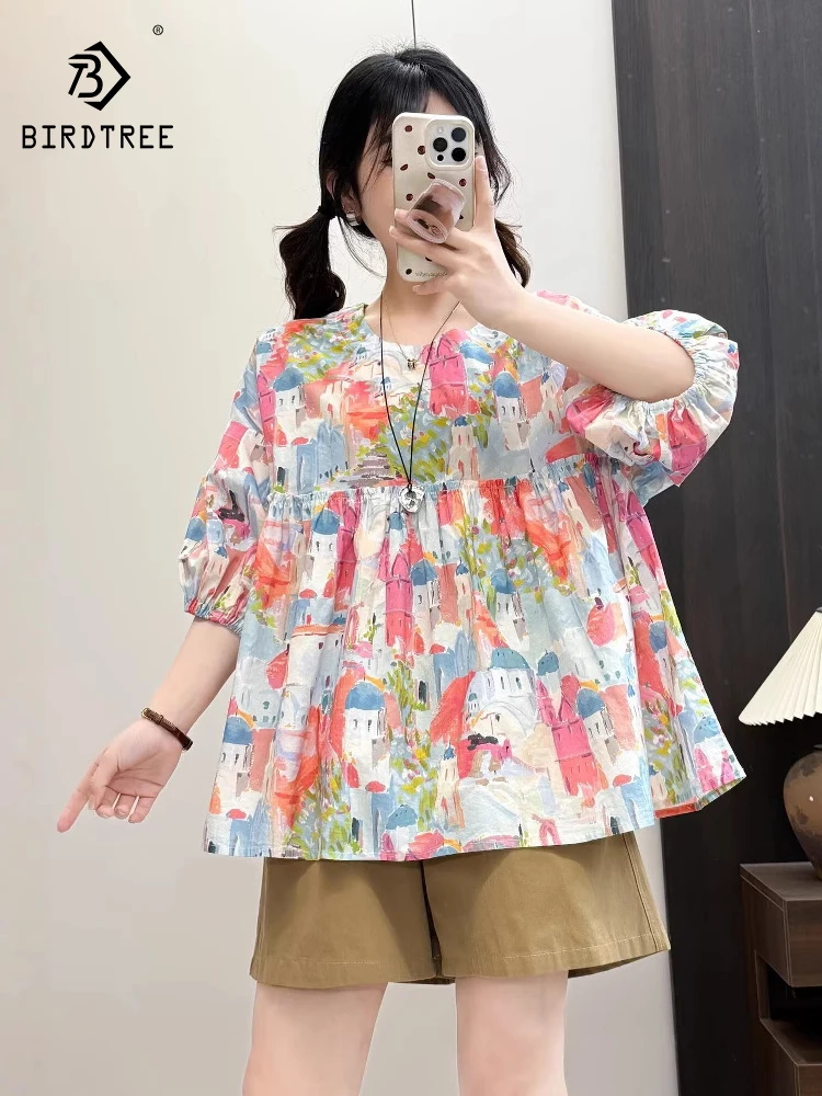 New 2025 Summer Cotton Short Sleeve T-Shirt, Women O Neck Oil Painting, Mori Girl Sweet Versatile Casual Loose Doll Tee T56717CC
New 2025 Summer Cotton Short Sleeve T-Shirt, Women O Neck Oil Painting, Mori Girl Sweet Versatile Casual Loose Doll Tee T56717CC