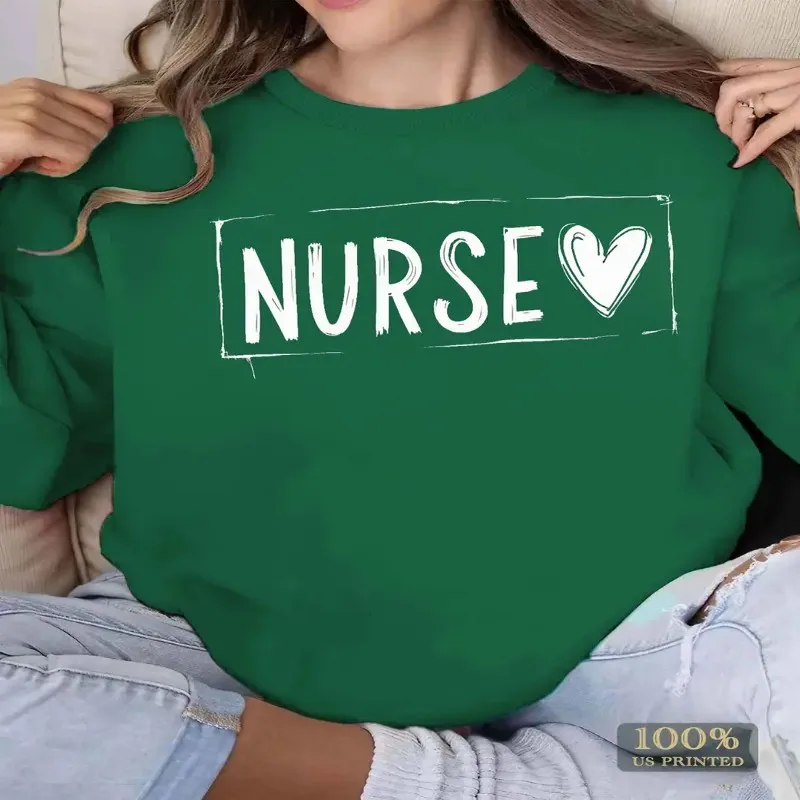 Уютный свитшот медсестры больших размеров для женщин, повседневный пуловер с длинными рукавами, круглым вырезом и сердечком, можно стирать в машине, осень
Уютный свитшот медсестры больших размеров для женщин, повседневный пуловер с длинными рукавами, круглым вырезом и сердечком, можно стирать в машине, осень