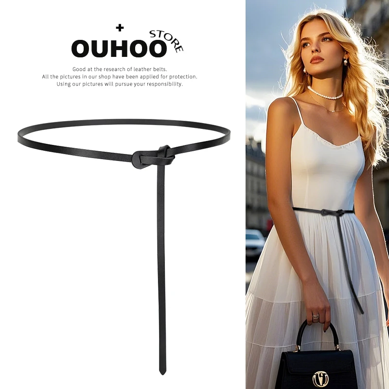 Vintage Women Leather Belt No Buckle Waistband Soft Thin-rope Waist Belt Fashion Tie a Knot Thin Waist Belt for Jeans Dress
Vintage Women Leather Belt No Buckle Waistband Soft Thin-rope Waist Belt Fashion Tie a Knot Thin Waist Belt for Jeans Dress