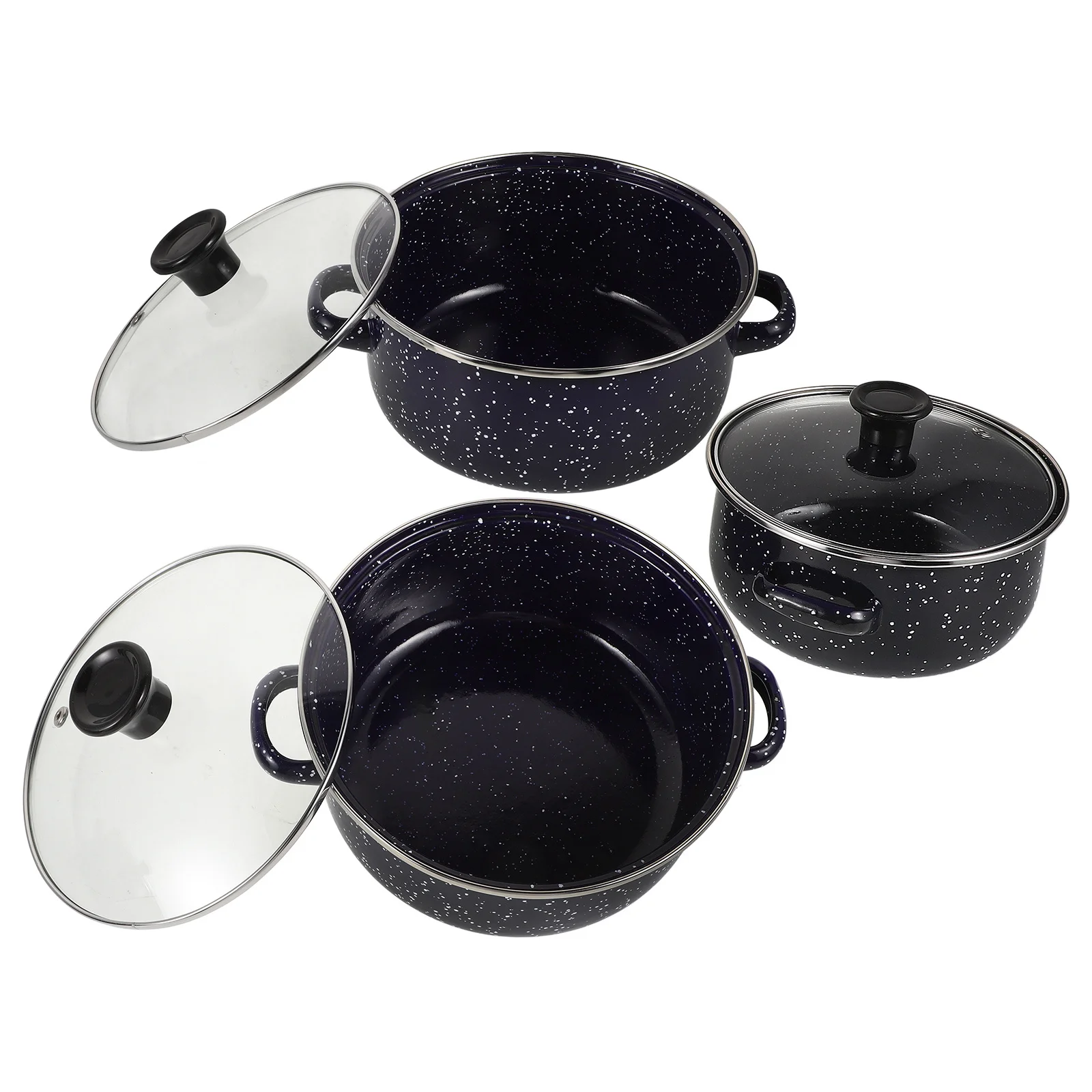 1 set 1 Set Of 3-Piece Mini Soup Pot Enamel Cooking Pots Set Non Stick Flat Bottom Vintage Kitchenware Portable Milk Pan Small
1 set 1 Set Of 3-Piece Mini Soup Pot Enamel Cooking Pots Set Non Stick Flat Bottom Vintage Kitchenware Portable Milk Pan Small