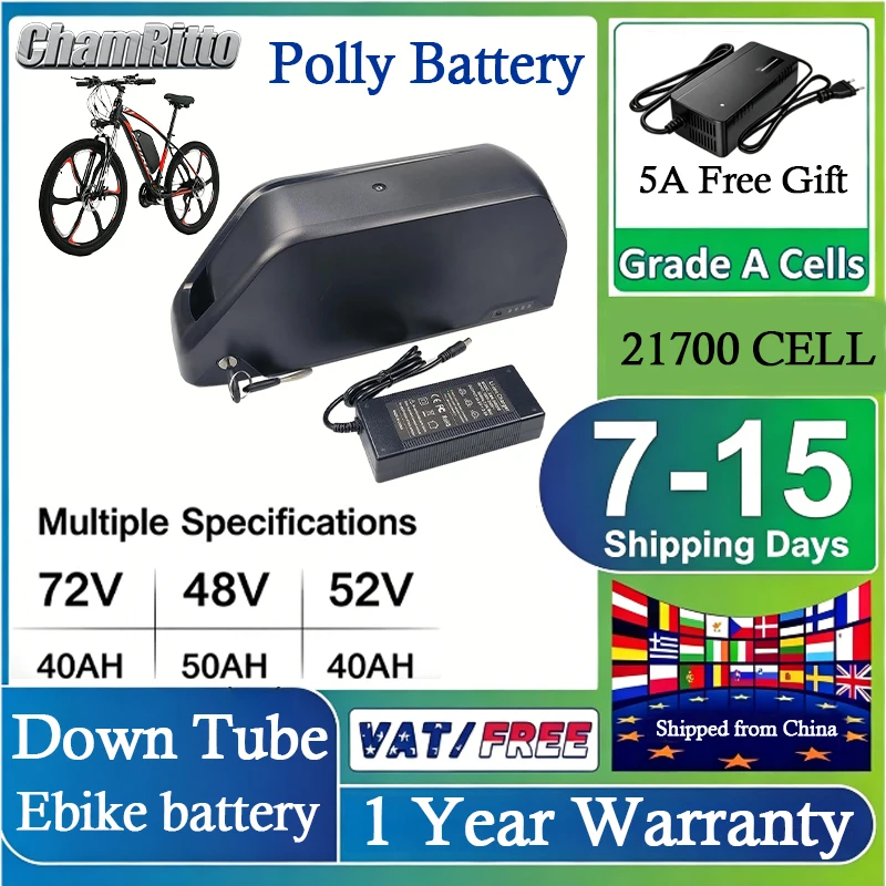 Polly DP7 48V 52V 36V 60V 72V Hailong Electric bicycle Down Tube battery 25ah 30ah 35 40 50Ah ebike 3000W 21700 Lithium Battery
Polly DP7 48V 52V 36V 60V 72V Hailong Electric bicycle Down Tube battery 25ah 30ah 35 40 50Ah ebike 3000W 21700 Lithium Battery