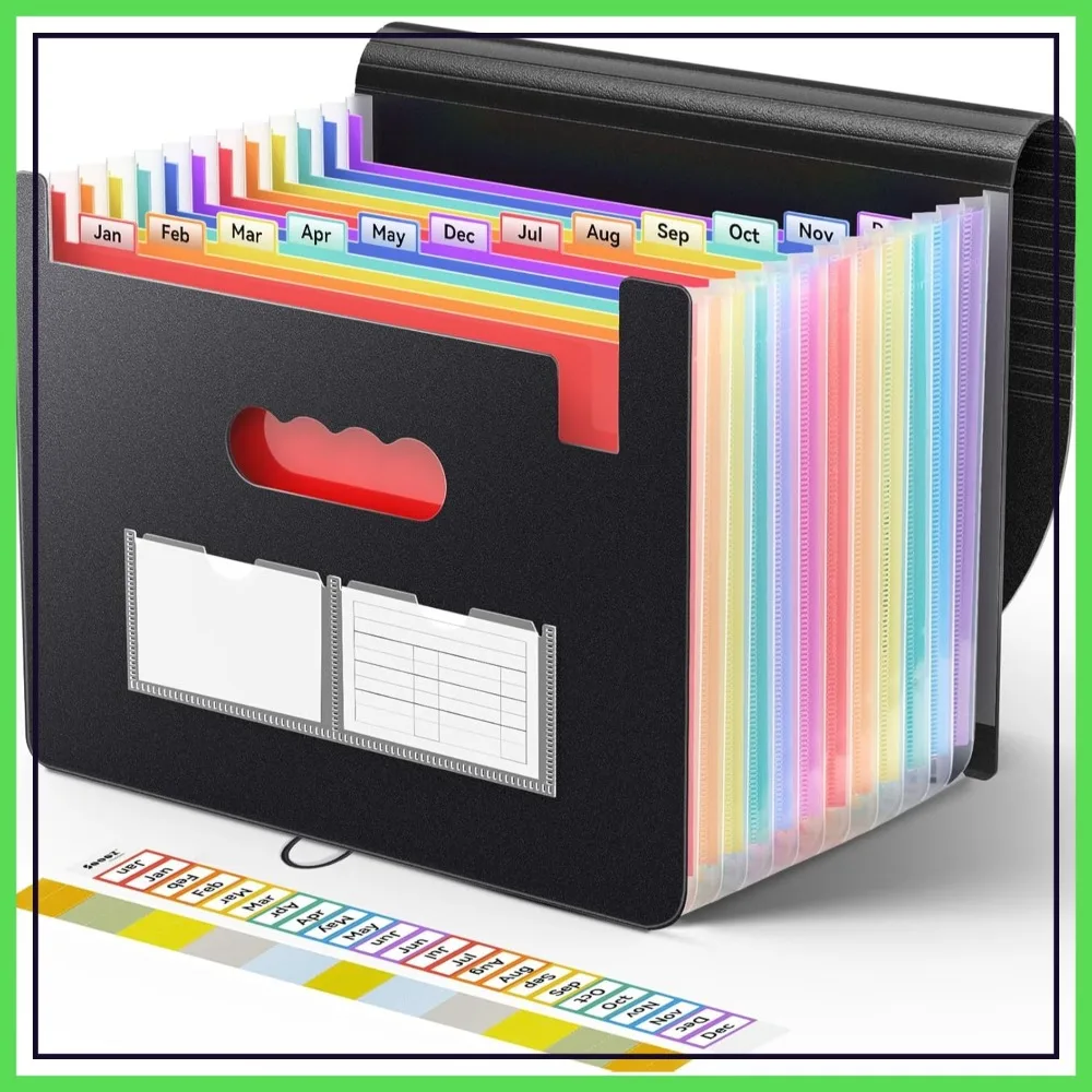 13 Pocket Expanding File Folder, Portable Accordion Organizer for Bills & Receipts, Letter A4 Size with Labels, Black
13 Pocket Expanding File Folder, Portable Accordion Organizer for Bills & Receipts, Letter A4 Size with Labels, Black