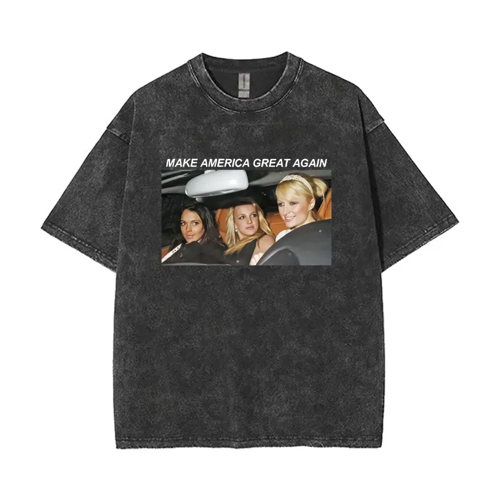 Washed Vintage Singer Britney Spears Make America Great Again Graphic T-shirt Men Women Fashion Oversized Hip Hop Funny T Shirt
Washed Vintage Singer Britney Spears Make America Great Again Graphic T-shirt Men Women Fashion Oversized Hip Hop Funny T Shirt