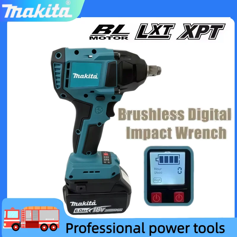 Makita Brushless Digital Display Electric Impact Wrench Cordless Electric Torque Wrench 1/2 Inch Screwdriver Power Tool for 18V
Makita Brushless Digital Display Electric Impact Wrench Cordless Electric Torque Wrench 1/2 Inch Screwdriver Power Tool for 18V