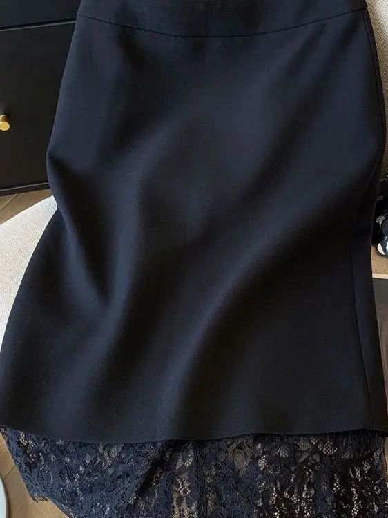 Lace Patchwork Skirt Women's Business Office Straight Cut One Step Wrap around Skirt Elegant High Waist Design
Lace Patchwork Skirt Women's Business Office Straight Cut One Step Wrap around Skirt Elegant High Waist Design