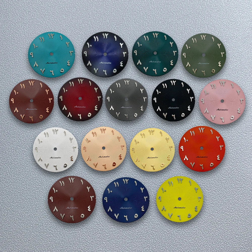 28.5mm S Logo Arabic NH35 Dial For NH35/NH36/4R/7S Japan Movement NH35 High-Quality Accessories Complete Range Of Colors
28.5mm S Logo Arabic NH35 Dial For NH35/NH36/4R/7S Japan Movement NH35 High-Quality Accessories Complete Range Of Colors 