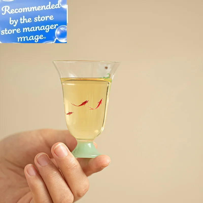 50ml High Borosilicate Crystal Glass Tea Cup Crative Fish Play Teacup Small Tasting Mug Boutique Fragrance Cup Tea Items Crafts
50ml High Borosilicate Crystal Glass Tea Cup Crative Fish Play Teacup Small Tasting Mug Boutique Fragrance Cup Tea Items Crafts