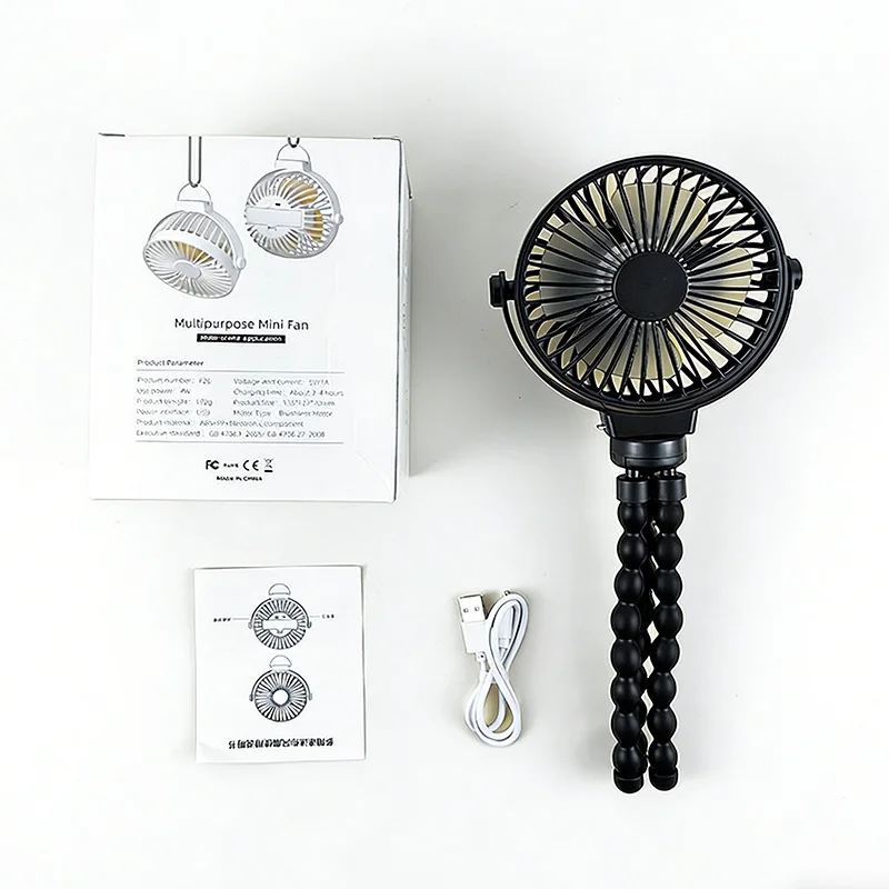 Mini handheld air-cooling fan, USB rechargeable, 3-speed adjustable, portable fan, flexible to use, with tripod.
Mini handheld air-cooling fan, USB rechargeable, 3-speed adjustable, portable fan, flexible to use, with tripod.