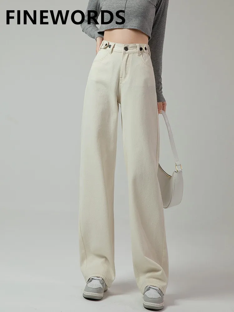 FINEWORDS Spring Korean Casual Beige Jeans Women High Waist Loose Straight Mom Jeans Wide Leg Vintage Punk Washed Denim Pants
FINEWORDS Spring Korean Casual Beige Jeans Women High Waist Loose Straight Mom Jeans Wide Leg Vintage Punk Washed Denim Pants