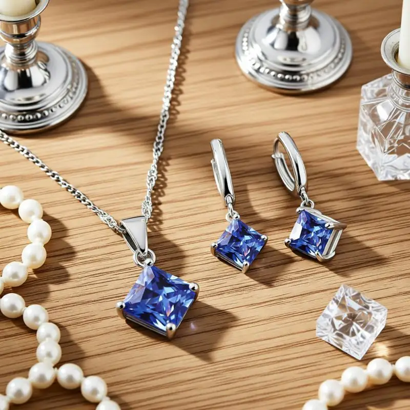 Classic 925 Sterling Silver 4 Claws Square Crystal Zircon Necklace Drop Earrings Set for Women Wedding Party Trendy Jewelry Gift
Classic 925 Sterling Silver 4 Claws Square Crystal Zircon Necklace Drop Earrings Set for Women Wedding Party Trendy Jewelry Gift