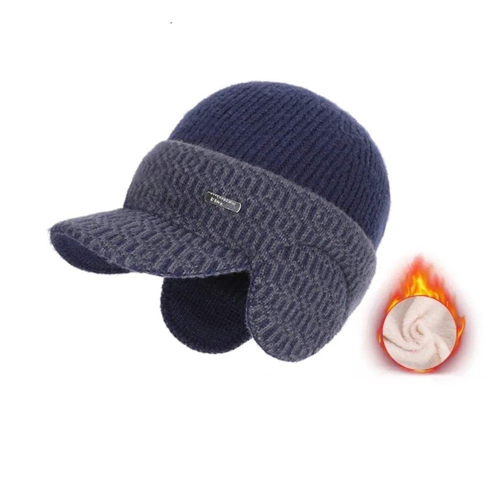 Fashion Thickened Men's Hat With Earmuffs Cold Proof Plush Beanie Hat Fleece Lined Keep Warm Cycling Knitted Hat Winter
Fashion Thickened Men's Hat With Earmuffs Cold Proof Plush Beanie Hat Fleece Lined Keep Warm Cycling Knitted Hat Winter