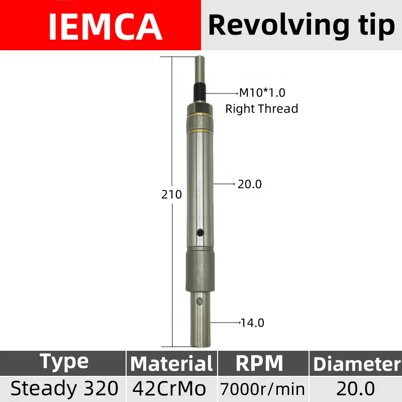 20# IEMCA Revolving Tip Rotary Joint M10*1 Right Thread Steady320 Auto Bar Feeder Parts
20# IEMCA Revolving Tip Rotary Joint M10*1 Right Thread Steady320 Auto Bar Feeder Parts