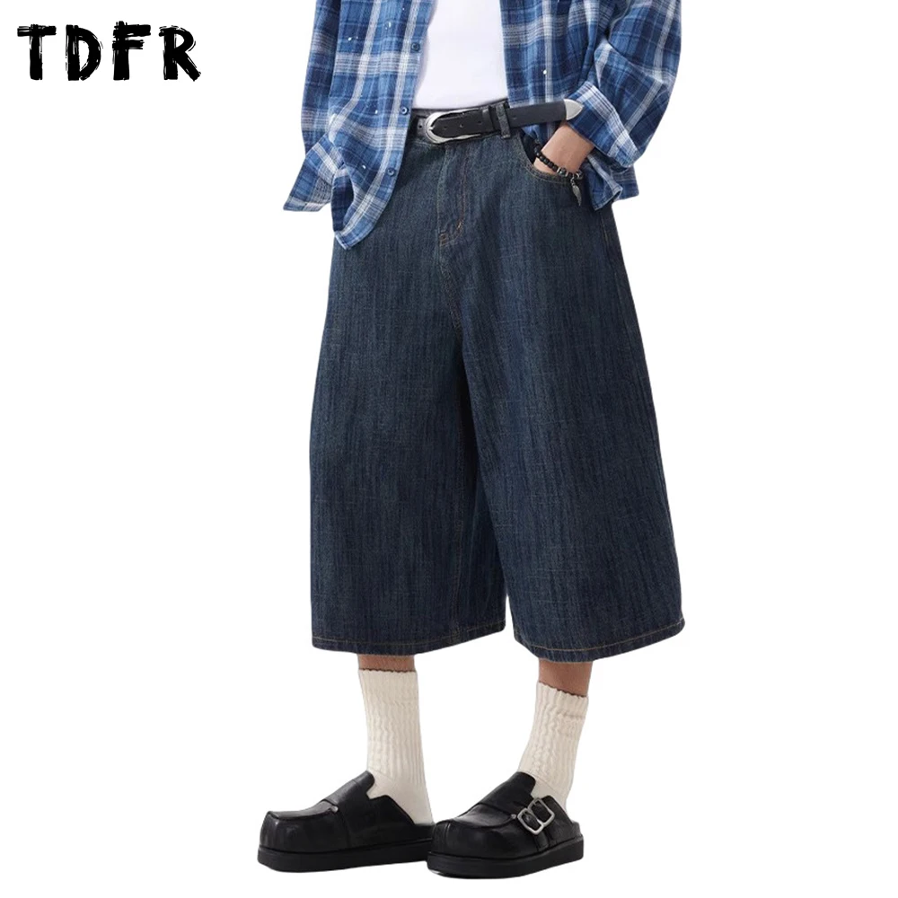 Retro Jacquard Denim Shorts Mens Pocket Summer Streetwear Washed Distressed Loose Wide Leg Short Jeans Men
Retro Jacquard Denim Shorts Mens Pocket Summer Streetwear Washed Distressed Loose Wide Leg Short Jeans Men
