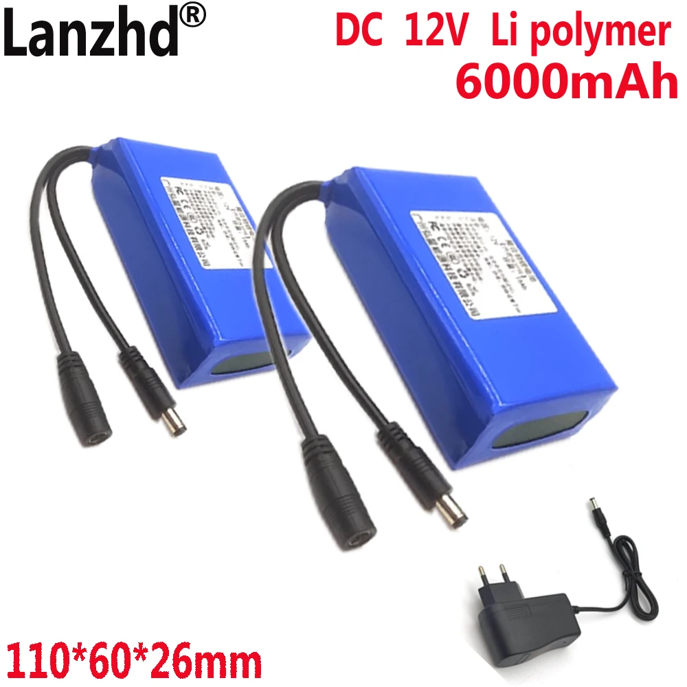 DC 12V battery pack lithium battery For outdoor night LED light strip instrument Monitoring equipment Speaker 6000mAh 110*60*26m
DC 12V battery pack lithium battery For outdoor night LED light strip instrument Monitoring equipment Speaker 6000mAh 110*60*26m