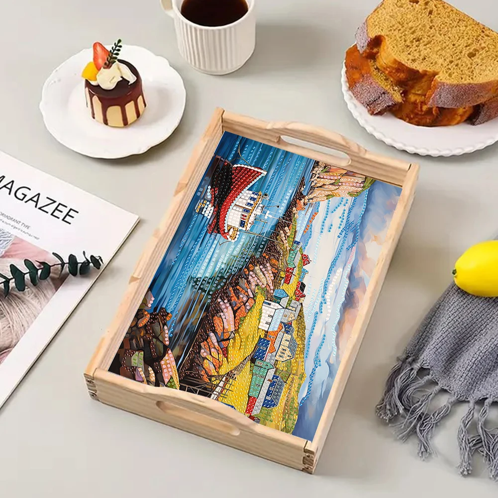 Diamond Art Tableware Manager Tray Decorative Diamond Painting Dinner Plate Tray with Handles Good for Parties Or Bed Food Tray
Diamond Art Tableware Manager Tray Decorative Diamond Painting Dinner Plate Tray with Handles Good for Parties Or Bed Food Tray