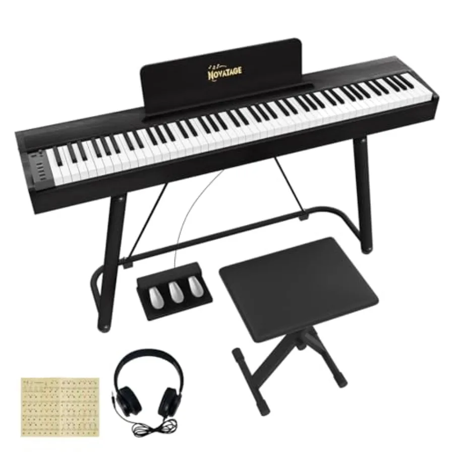 88 Key Full-Weighted Digital Piano Full Size Electric Piano for Beginners with U-Stand 3 Pedal Unit Adjustable Stool Headphone
88 Key Full-Weighted Digital Piano Full Size Electric Piano for Beginners with U-Stand 3 Pedal Unit Adjustable Stool Headphone