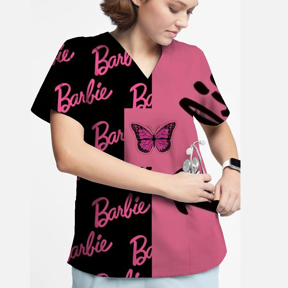 Fashion Barbie nurse uniform short sleeved V-neck workwear women's frosted top casual medical care shirt
Fashion Barbie nurse uniform short sleeved V-neck workwear women's frosted top casual medical care shirt