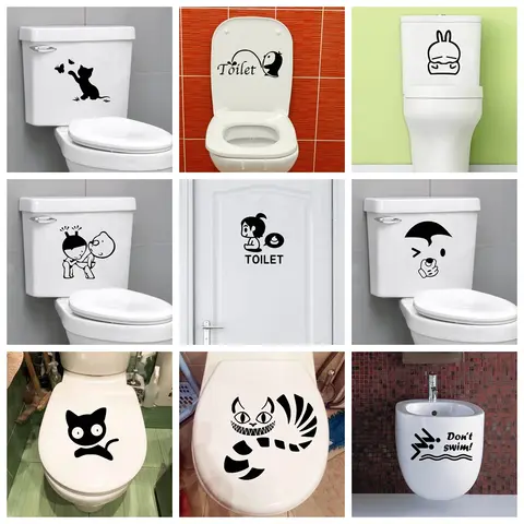 1 pc toilet or WC,washroom Vinyl Wall Sticker Home Decor Stikers For washroom Diy Home Decoration Waterproof Wall Art Decal