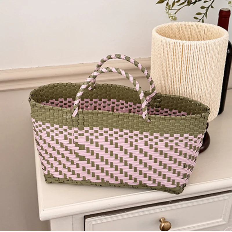 Summer Hand Woven Tote Bag Colorful Hollow Out LargeCapacity Open-top Beach Bag Women Vacation Picnic Casual Shopping Basket Bag
Summer Hand Woven Tote Bag Colorful Hollow Out LargeCapacity Open-top Beach Bag Women Vacation Picnic Casual Shopping Basket Bag