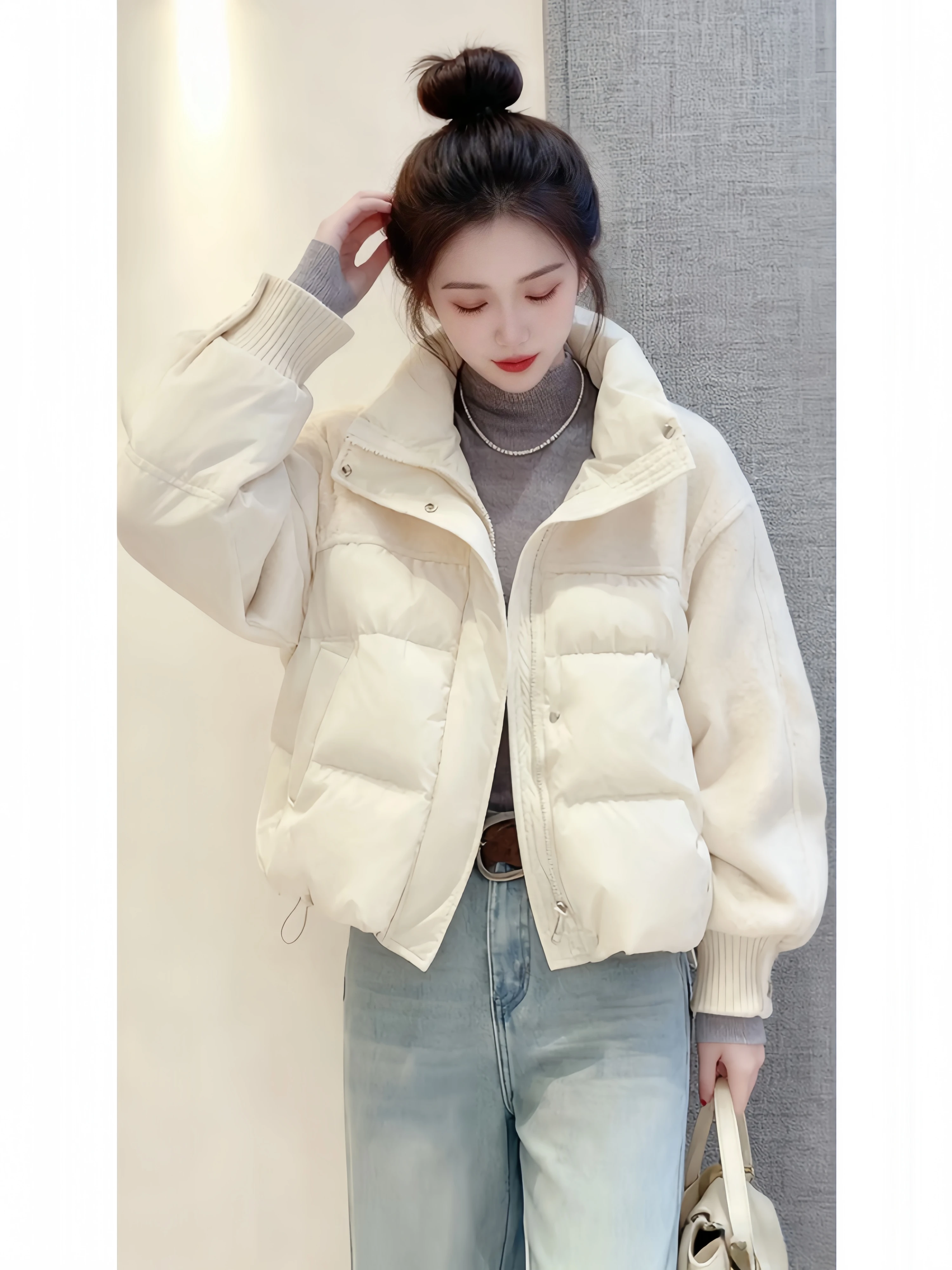 Ladies Thickened Fleece Lined Korean Style Jacket Cotton Coat Zipper Closure Warm Outerwear Spring Autumn Winter Casual Fashion
Ladies Thickened Fleece Lined Korean Style Jacket Cotton Coat Zipper Closure Warm Outerwear Spring Autumn Winter Casual Fashion