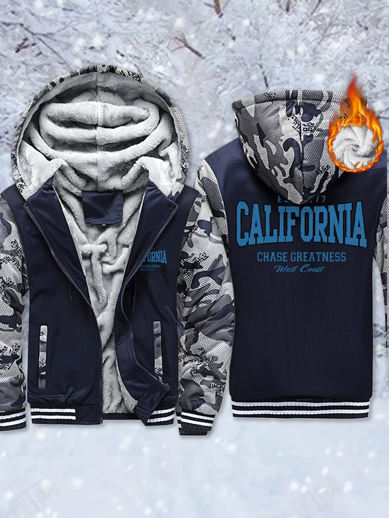 California Chasing Greatness Pattern Mens Hoodie Zipper Thick Pullover Casual Soft Jacket Winter High Quality Outdoor Jackets
California Chasing Greatness Pattern Mens Hoodie Zipper Thick Pullover Casual Soft Jacket Winter High Quality Outdoor Jackets