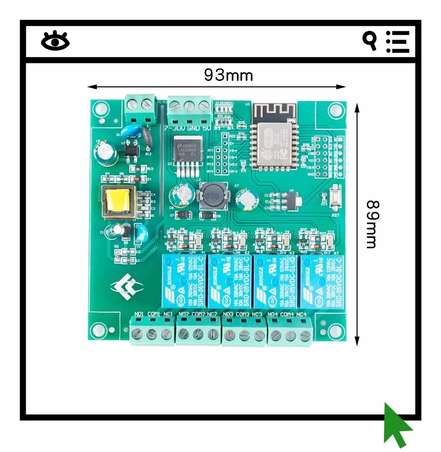 Плата для вторичной разработки ESP8266WIFI с четырехканальным релейным модулем ESP-12F и блоком питания AC/DC
Плата для вторичной разработки ESP8266WIFI с четырехканальным релейным модулем ESP-12F и блоком питания AC/DC