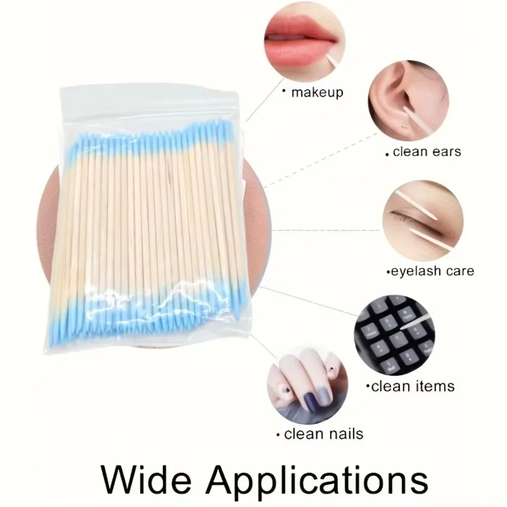 100/300/500Pcs Double Pointed Cotton Swab, Cotton Velvet Free Mini Wooden Makeup Brush, Eyelash Extension Glue Removal Tool
100/300/500Pcs Double Pointed Cotton Swab, Cotton Velvet Free Mini Wooden Makeup Brush, Eyelash Extension Glue Removal Tool