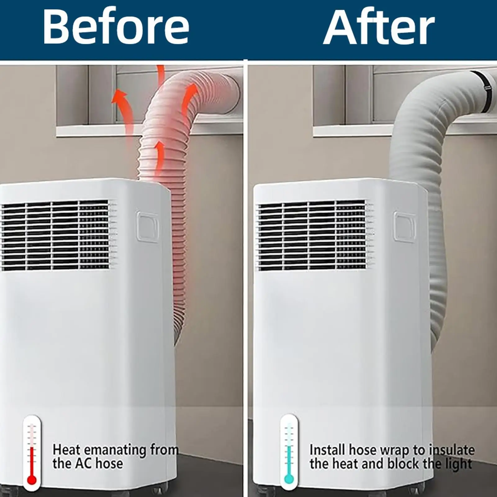 Portable Ac Hose Cover Dustproof Insulated UV-Resistant Portable Ac Exhaust Duct Vent Cover For Cooling Maintenance Protection
Portable Ac Hose Cover Dustproof Insulated UV-Resistant Portable Ac Exhaust Duct Vent Cover For Cooling Maintenance Protection