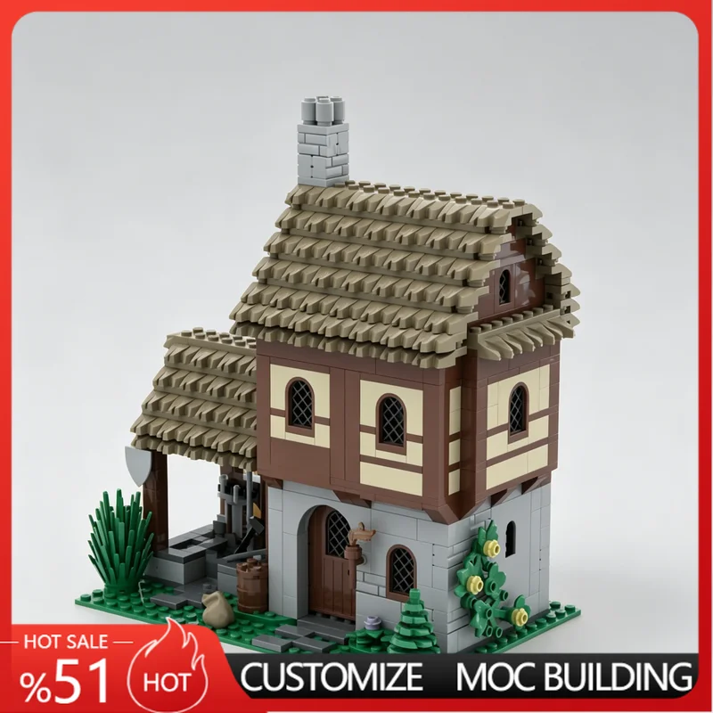 695 Parts Blacksmith's House MOC Medieval Building Blocks Model Creative DIY Assembly Educational Toy Birthday Christmas Gifts
695 Parts Blacksmith's House MOC Medieval Building Blocks Model Creative DIY Assembly Educational Toy Birthday Christmas Gifts
