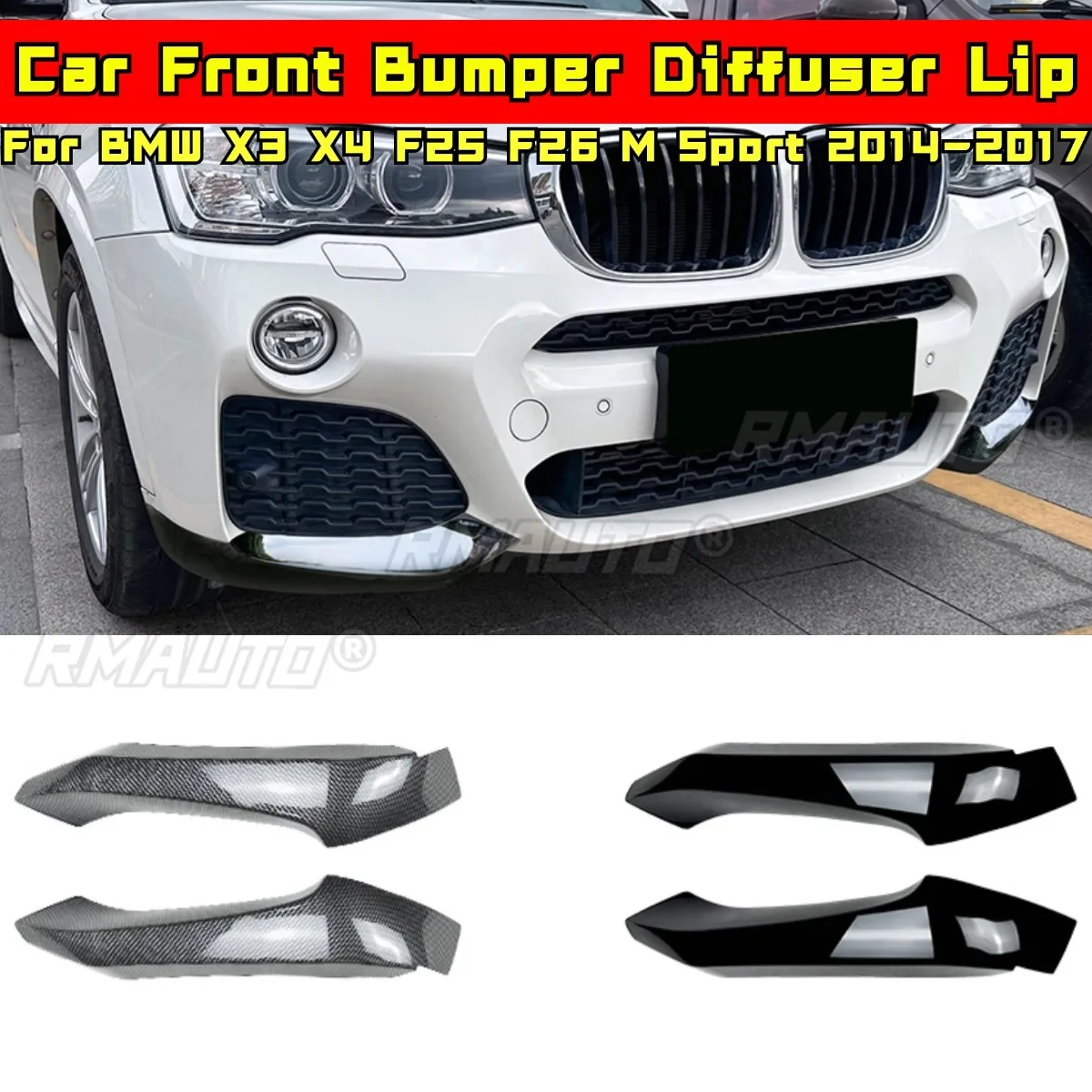 For BMW X3 X4 F25 F26 M Sport Body Kit Front Bumper Splitter Lip Spoiler for BMW X3 X4 F25 F26 M Sport 2014-2017 Car Accessories
For BMW X3 X4 F25 F26 M Sport Body Kit Front Bumper Splitter Lip Spoiler for BMW X3 X4 F25 F26 M Sport 2014-2017 Car Accessories