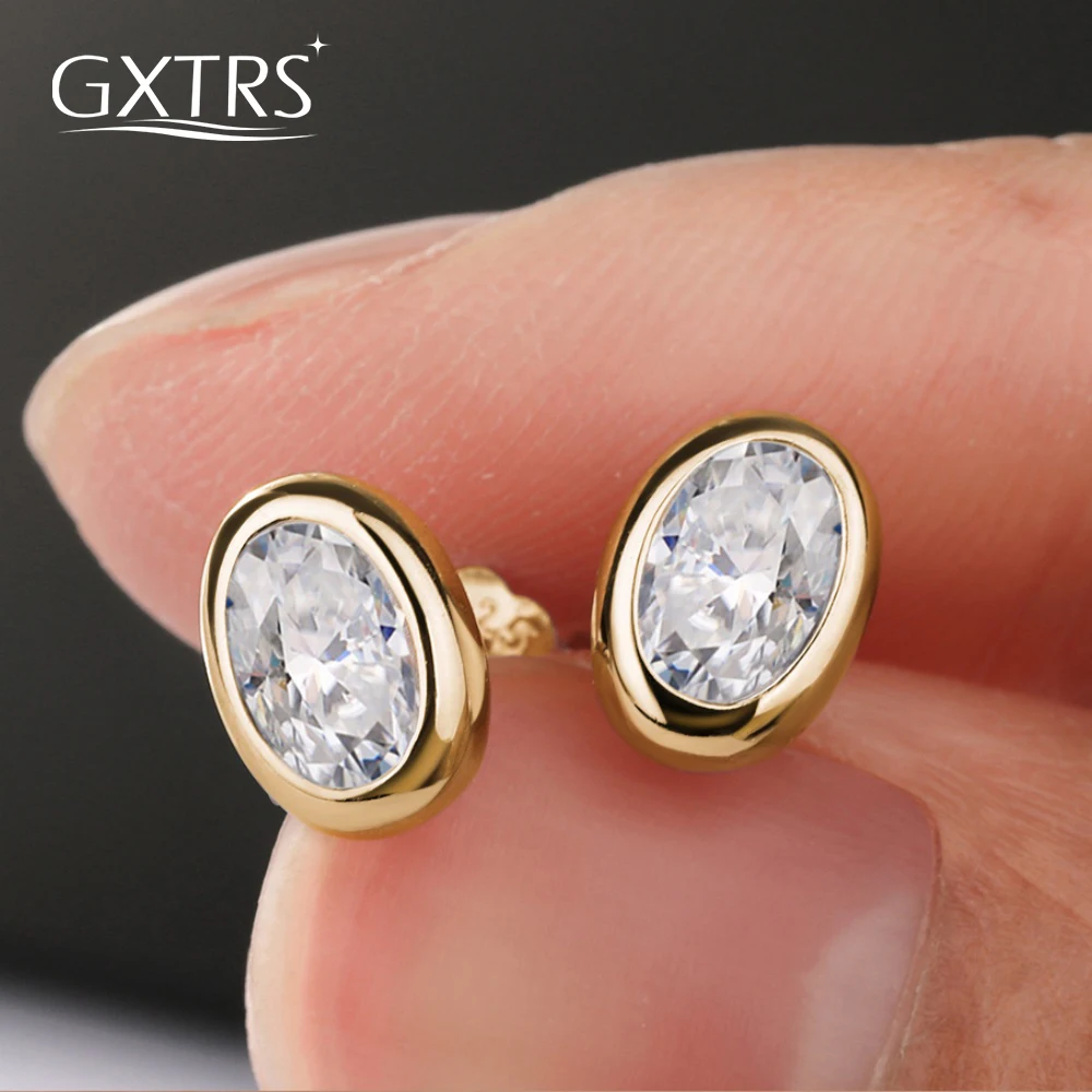 GXTRS 0.5CT Oval Moissanite Stud Earrings For Women 925 Sterling Silver Lab Diamond Bezel Setting Ear Studs Fine Jewelry Gifts
GXTRS 0.5CT Oval Moissanite Stud Earrings For Women 925 Sterling Silver Lab Diamond Bezel Setting Ear Studs Fine Jewelry Gifts