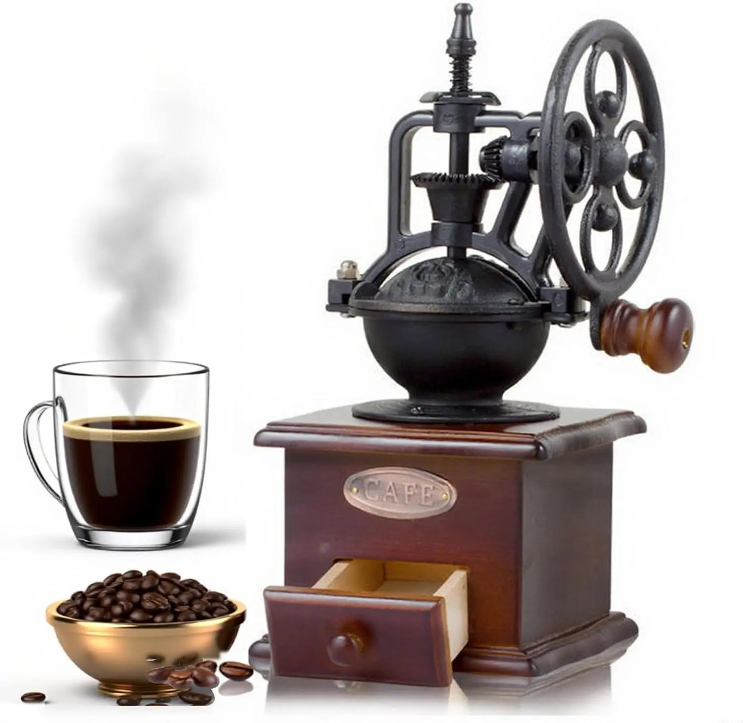 Vinta Manual Coffee Grinder Maker - High Hardness Ceramic Core Coffee Bean Grinder With Solid Wood Base And Drawer Pow
Vinta Manual Coffee Grinder Maker - High Hardness Ceramic Core Coffee Bean Grinder With Solid Wood Base And Drawer Pow