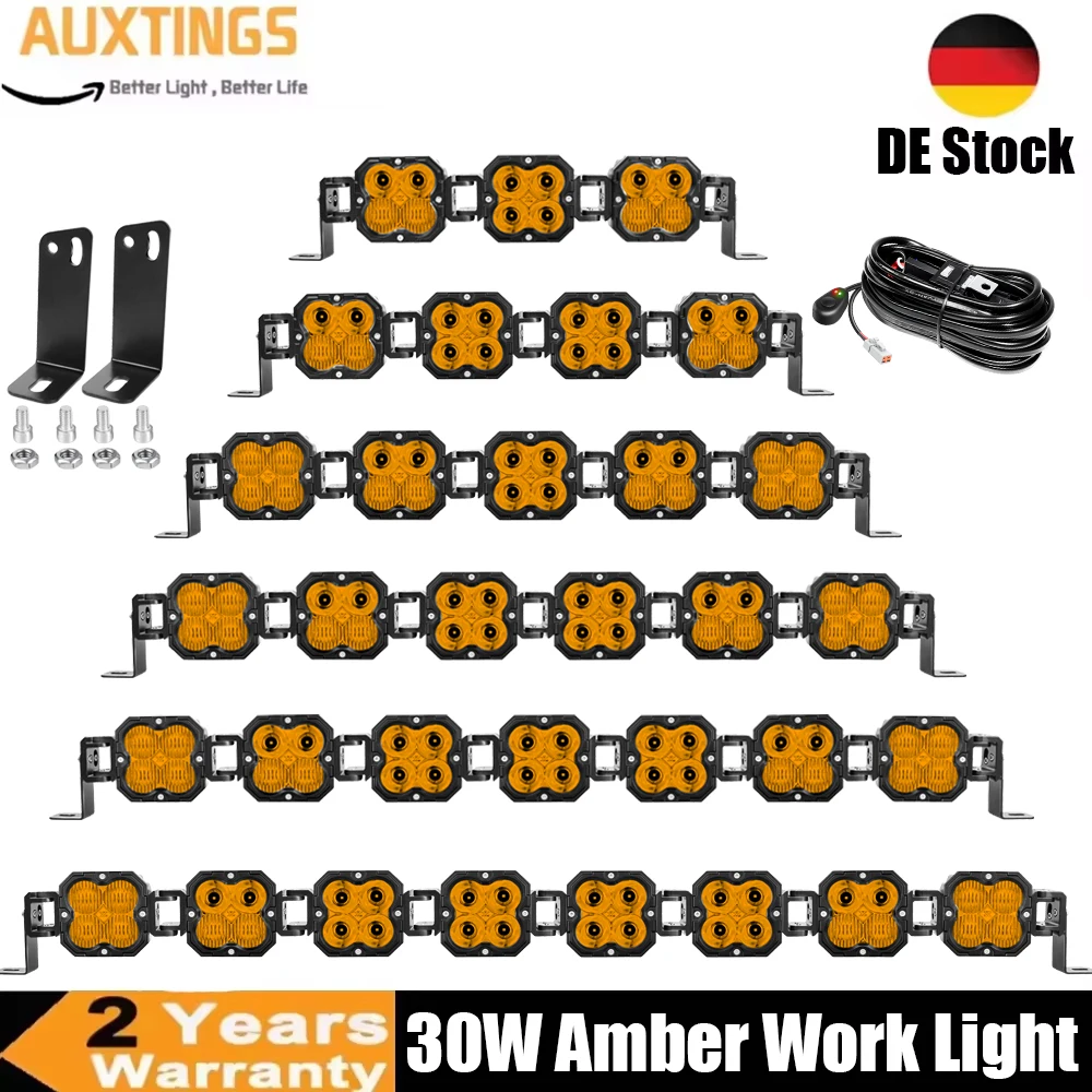 27'' 33'' 40'' 46'' 52'' 30W Amber LED Work Light Spot Flood Combo Beam 3053K Off-Road Car Driving Lamp for ATV UTV Motorcycle
27'' 33'' 40'' 46'' 52'' 30W Amber LED Work Light Spot Flood Combo Beam 3053K Off-Road Car Driving Lamp for ATV UTV Motorcycle