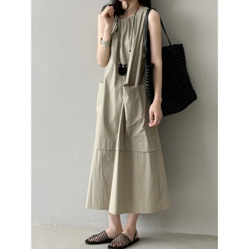 Loose Round Neck Sleeveless Dress Women Summer Yamamoto Dress Korean Style Simple Niche Lazy Long Dress8052
Loose Round Neck Sleeveless Dress Women Summer Yamamoto Dress Korean Style Simple Niche Lazy Long Dress8052
