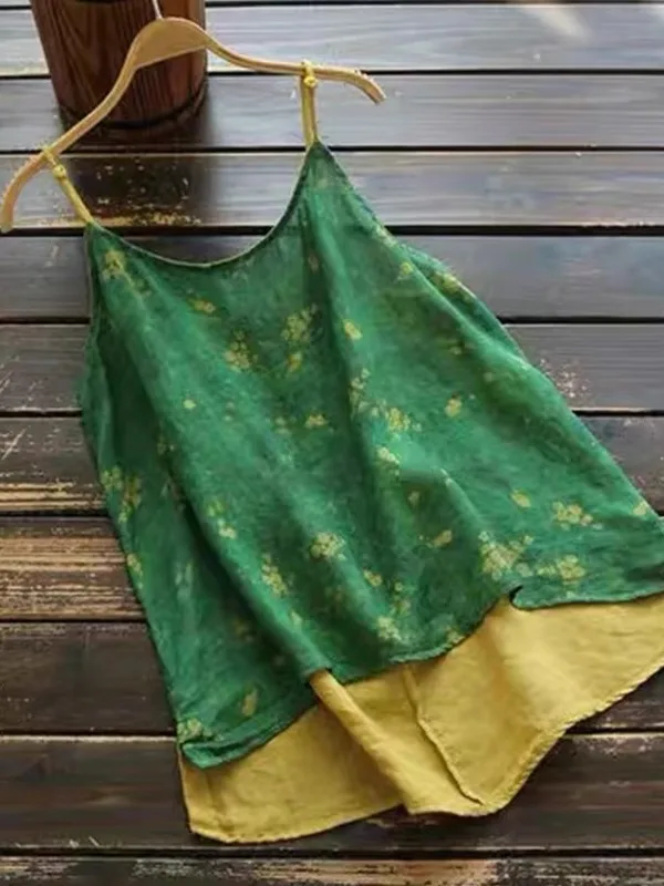 Retro Cotton Linen Patchwork Print Halter Neck Vest Artistic Large Size Slimming Base Shirt Comfortable Breathable Casual Top
Retro Cotton Linen Patchwork Print Halter Neck Vest Artistic Large Size Slimming Base Shirt Comfortable Breathable Casual Top