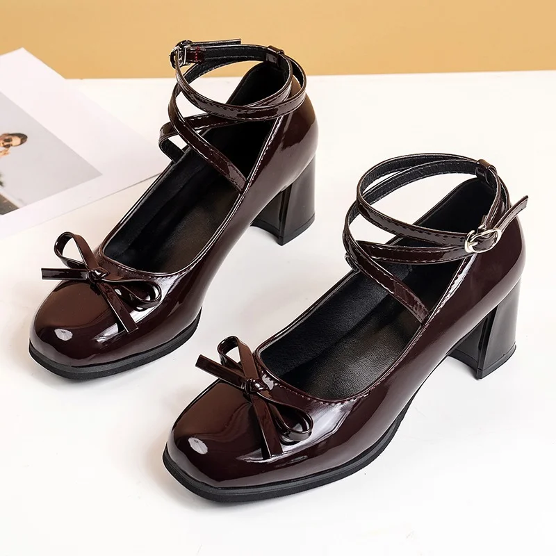 Black Retro Cross-Tie Pumps Casual Summer Round Toe Shoes Ladies Sweet Fashion Shoes Woman Bow Design
Black Retro Cross-Tie Pumps Casual Summer Round Toe Shoes Ladies Sweet Fashion Shoes Woman Bow Design