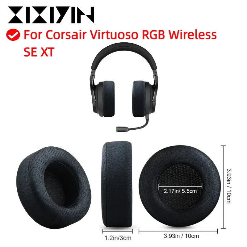 Ear pads for Corsair Virtuoso RGB Wireless SE Headsets Mesh cloth Memory Sponge Softer Protein Leather Earpads
Ear pads for Corsair Virtuoso RGB Wireless SE Headsets Mesh cloth Memory Sponge Softer Protein Leather Earpads
