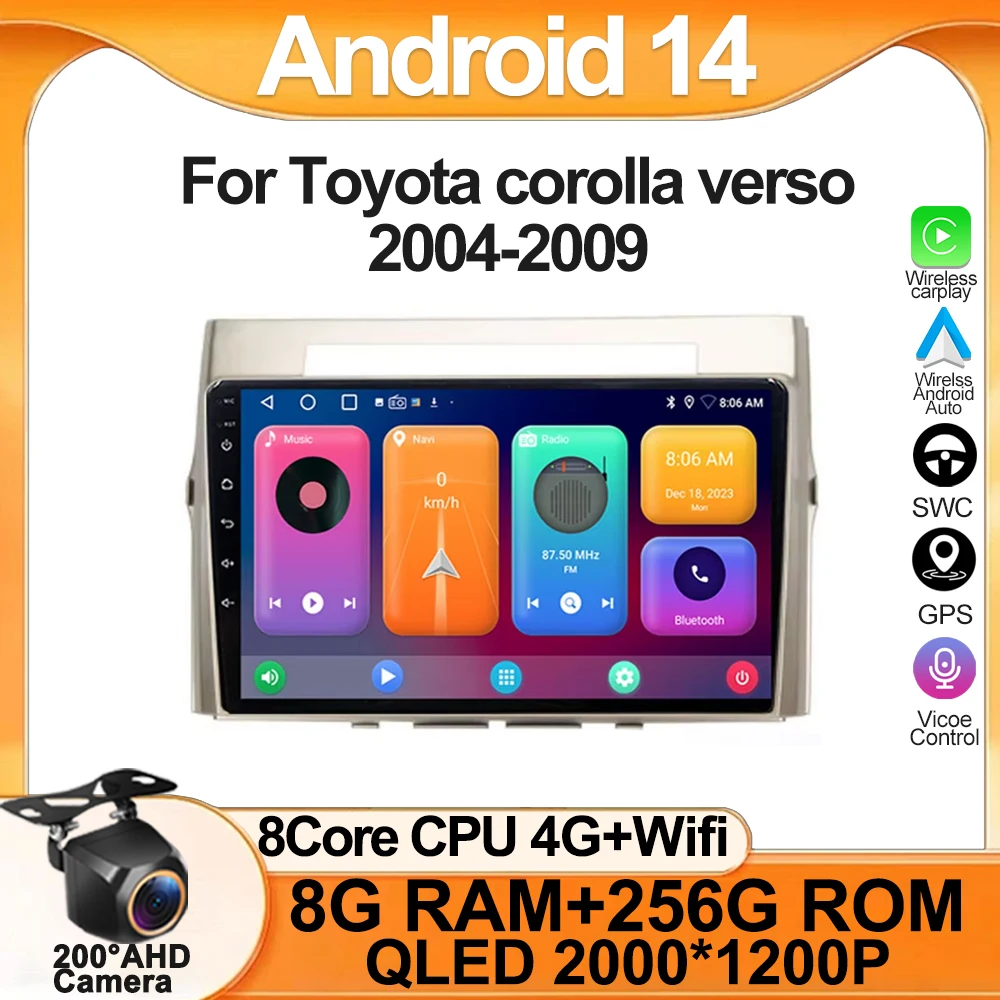 Auto Radio Carplay NO 2DIN Android 13 For Toyota corolla verso 2004-2009 Car Radio Multimedia Screen Player Navigation Stereo
Auto Radio Carplay NO 2DIN Android 13 For Toyota corolla verso 2004-2009 Car Radio Multimedia Screen Player Navigation Stereo
