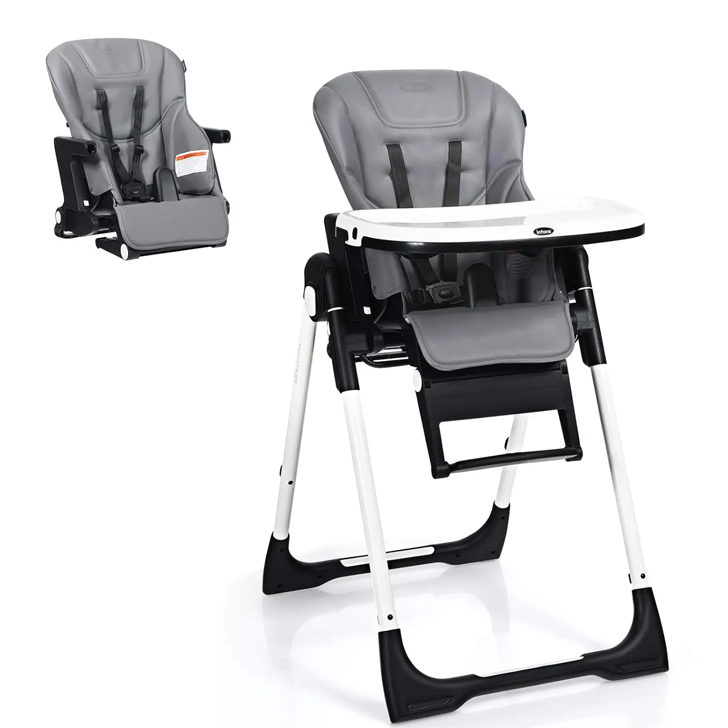 4 in 1 High Chair–Booster Seat, Convertible Highchair w/Adjustable Height and Recline,Removable Tray,DetachableCushion
4 in 1 High Chair–Booster Seat, Convertible Highchair w/Adjustable Height and Recline,Removable Tray,DetachableCushion