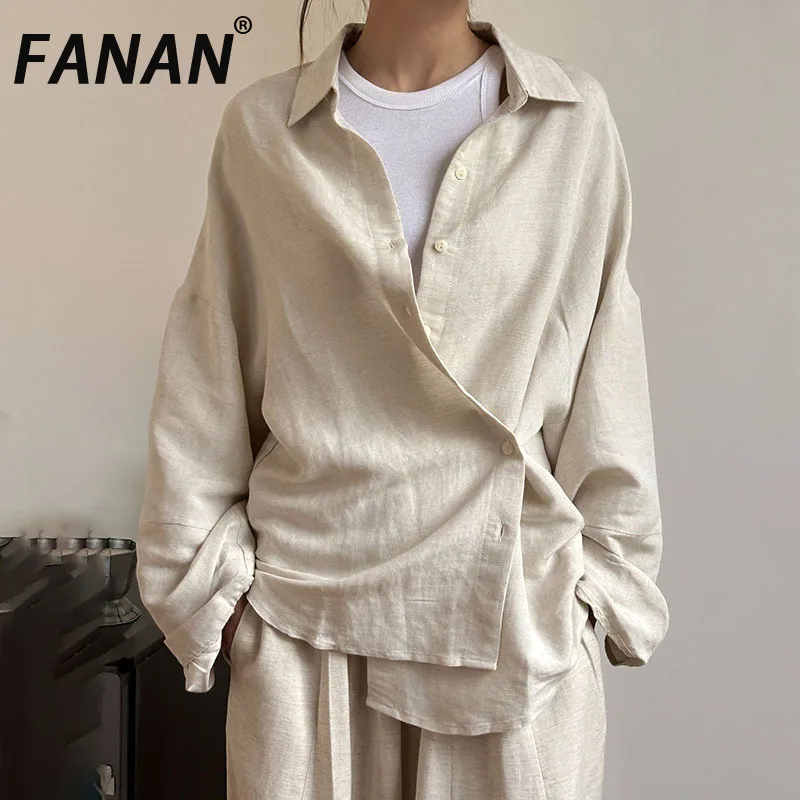 FANAN модные льняные солнцезащитные рубашки, женские однобортные однобортные повседневные свободные блузки с лацканами, нерегулярные женские топы, новинка лета 2023 г.
FANAN модные льняные солнцезащитные рубашки, женские однобортные однобортные повседневные свободные блузки с лацканами, нерегулярные женские топы, новинка лета 2023 г.