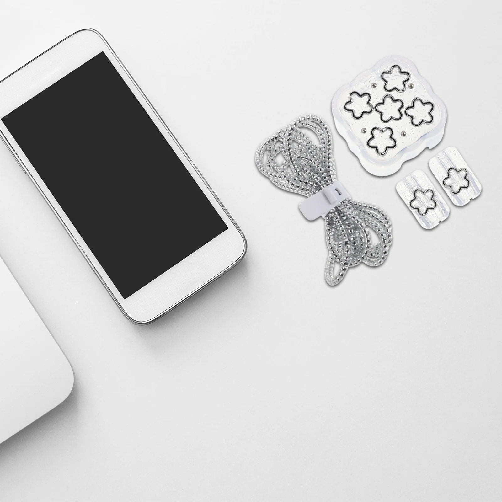 Cable Protector 40W USB-C Adapter Soft Mesh Lace Flower Pattern Clear Data Cable Case Wire Saver Cord Protection