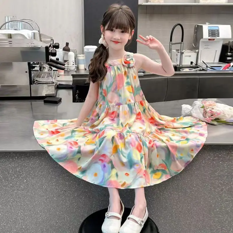 Summer Dress Girl Korean Style Sweet Floral Print Casual Kids Ruched Dresses Toddler Girls Clothes 4 6 8 10 12 Year Old Clothes
Summer Dress Girl Korean Style Sweet Floral Print Casual Kids Ruched Dresses Toddler Girls Clothes 4 6 8 10 12 Year Old Clothes